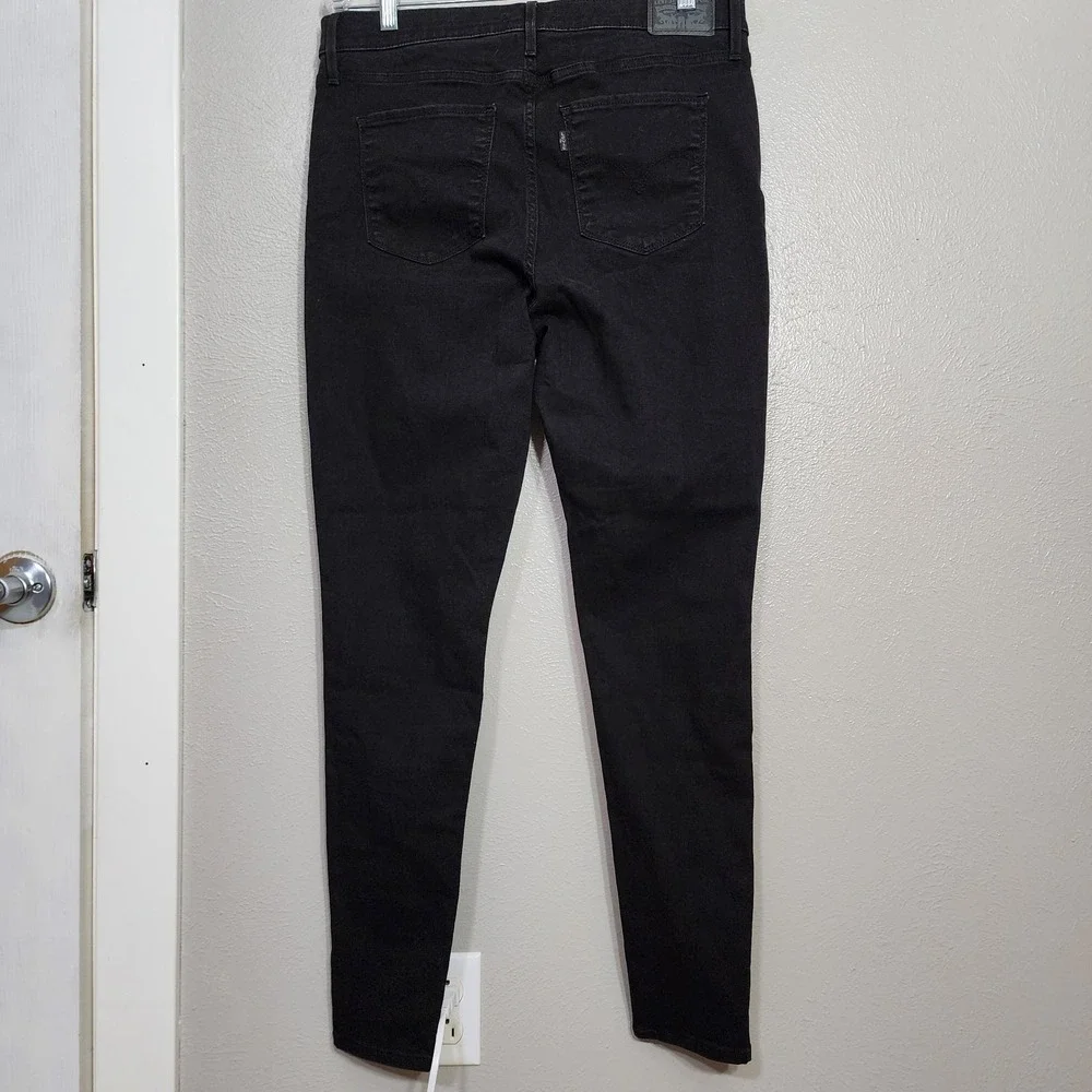 Levi's Women's 720 High Rise Super‎ Skinny Jeans Pants Black Measured Size 33